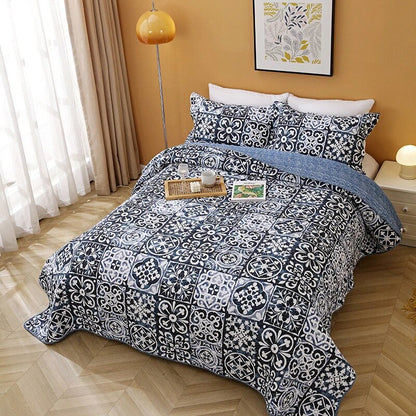 Mosaic Tiles Cotton Bedspread