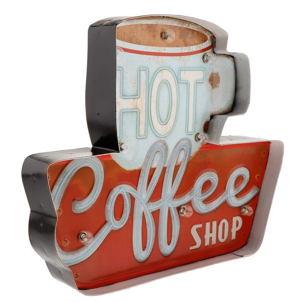 Hot Coffee Shop Tin Sign Blackbrdstore