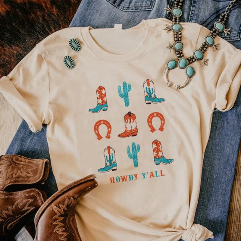 Howdy Y'all Rodeo Graphic Tee Blackbrdstore