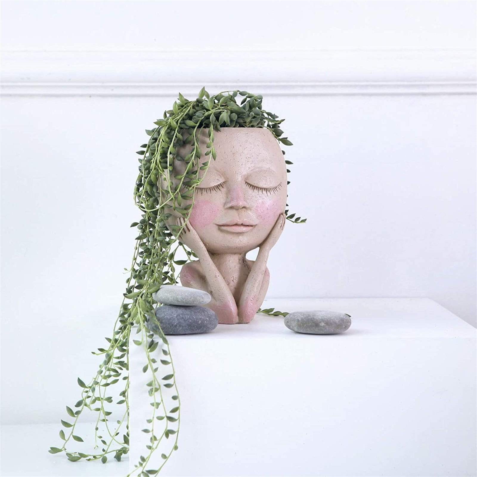 Human Doll Face Flowerpot Blackbrdstore