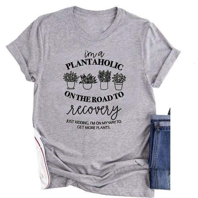 I'm a PLANTAHOLIC ON THE ROAD TO Recovery Graphic Tee Blackbrdstore