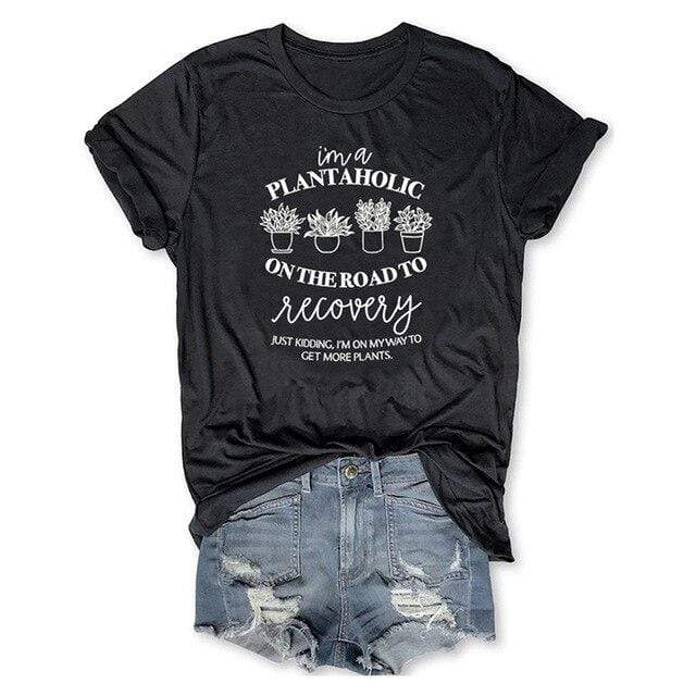 I'm a PLANTAHOLIC ON THE ROAD TO Recovery Graphic Tee Blackbrdstore
