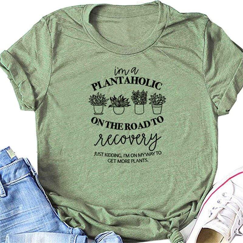 I'm a PLANTAHOLIC ON THE ROAD TO Recovery Graphic Tee Blackbrdstore