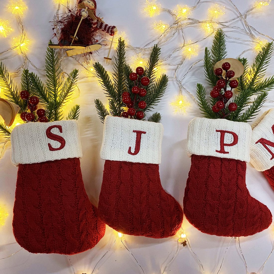 Knitted Christmas Alphabet Letters Socks Blackbrdstore