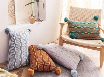 Knitted Wave Cushion Cover Blackbrdstore