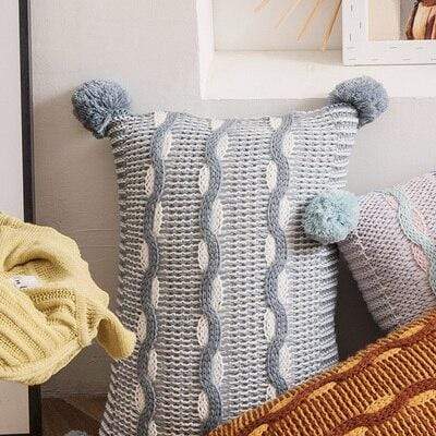 Knitted Wave Cushion Cover Blackbrdstore