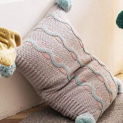 Knitted Wave Cushion Cover Blackbrdstore