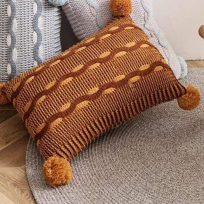 Knitted Wave Cushion Cover Blackbrdstore