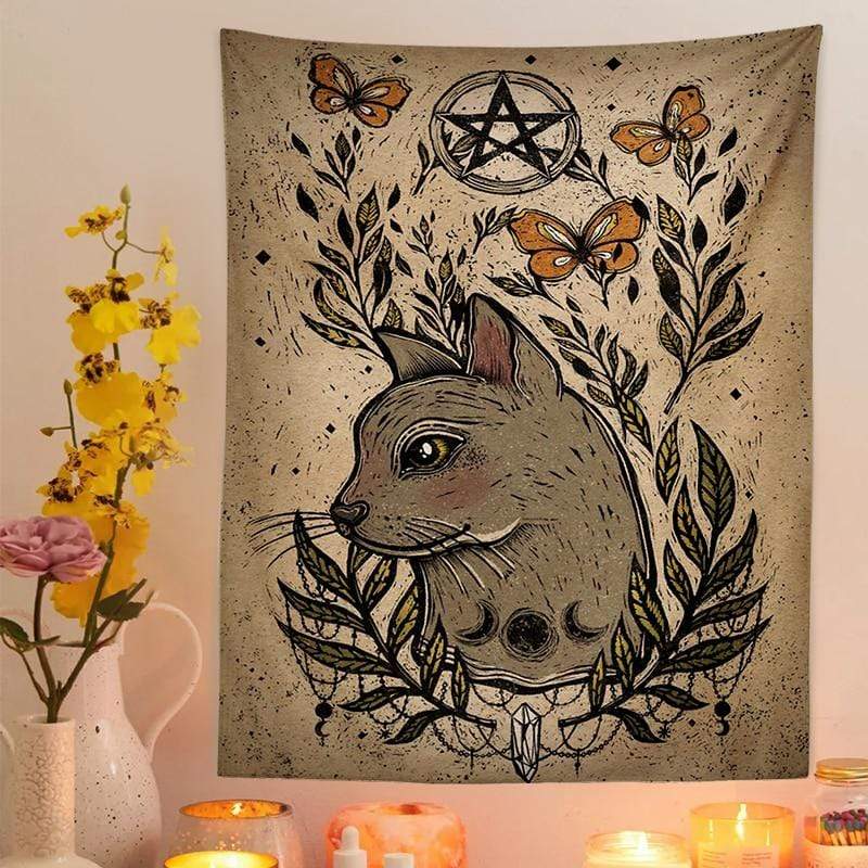 La Luna Cat Tapestry Blackbrdstore