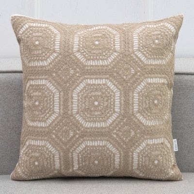 Lace Floral Circle Embroidered Cushion Cover Blackbrdstore