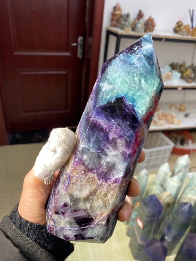 Large Fluorite Crystal Point Wand Blackbrdstore