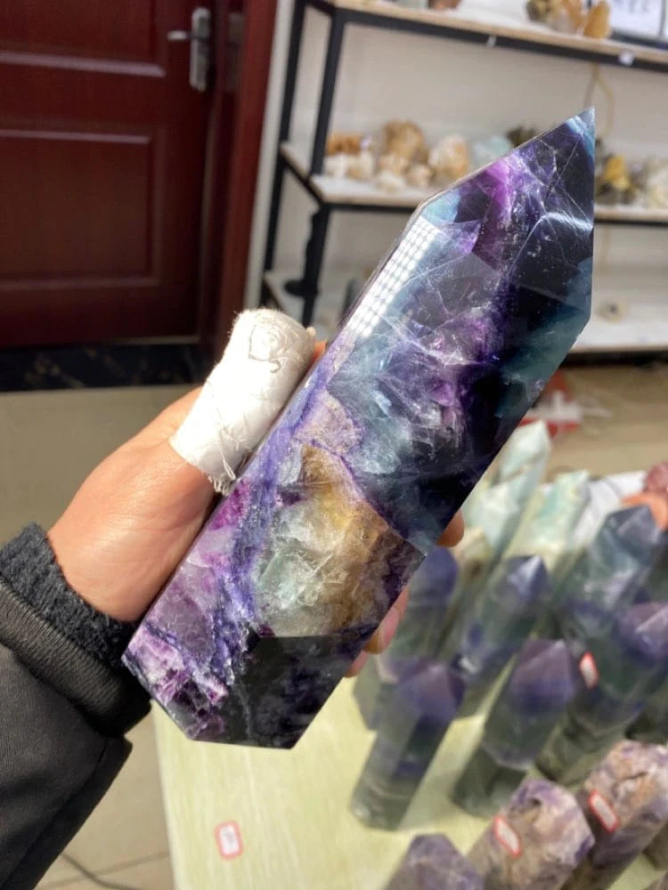 Large Fluorite Crystal Point Wand Blackbrdstore