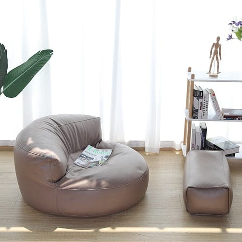 Leather Bean Bag Sofa Set Blackbrdstore