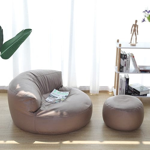 Leather Bean Bag Sofa Set Blackbrdstore