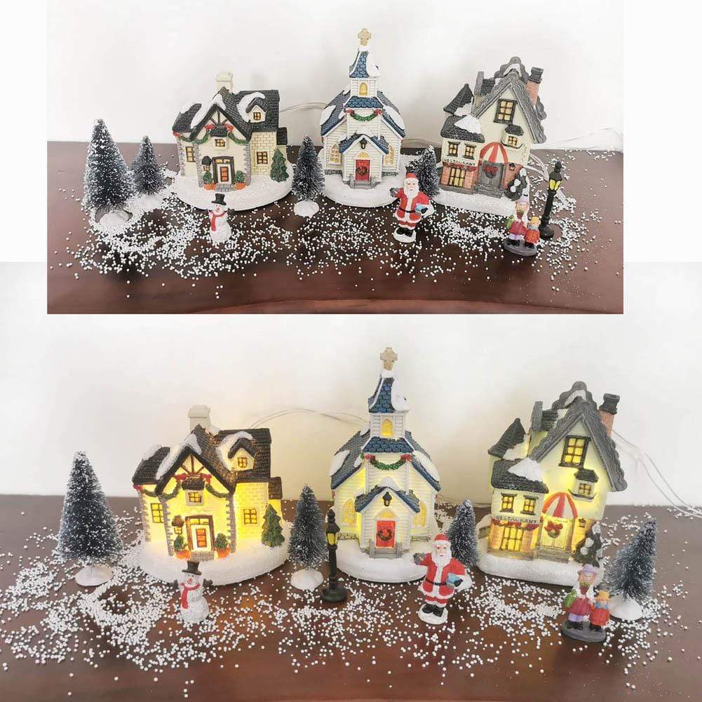 Led Christmas Village Set Blackbrdstore