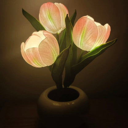 Led Tulip Table Lamp With Pot Blackbrdstore