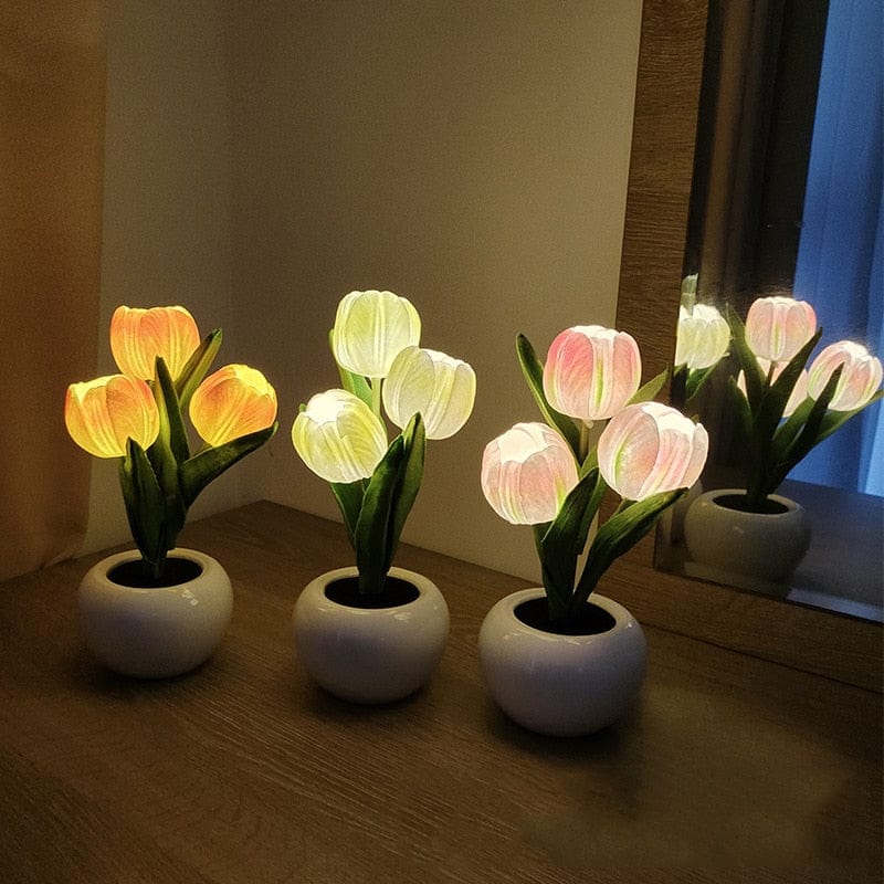Led Tulip Table Lamp With Pot Blackbrdstore