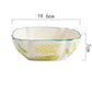 Lemon Print Ceramic Bowls Plate Blackbrdstore