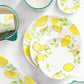Lemon Print Ceramic Bowls Plate Blackbrdstore