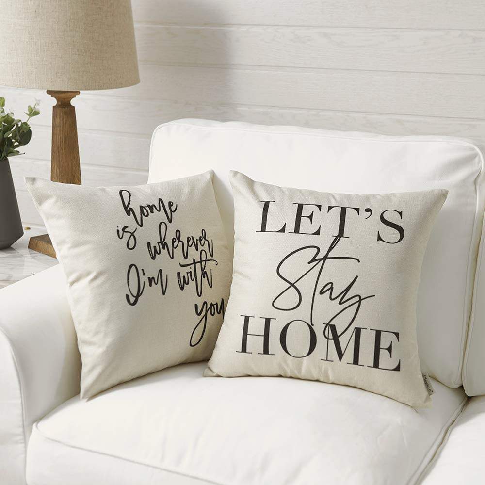 Let's Stay Home Cushion Covers Set Blackbrdstore