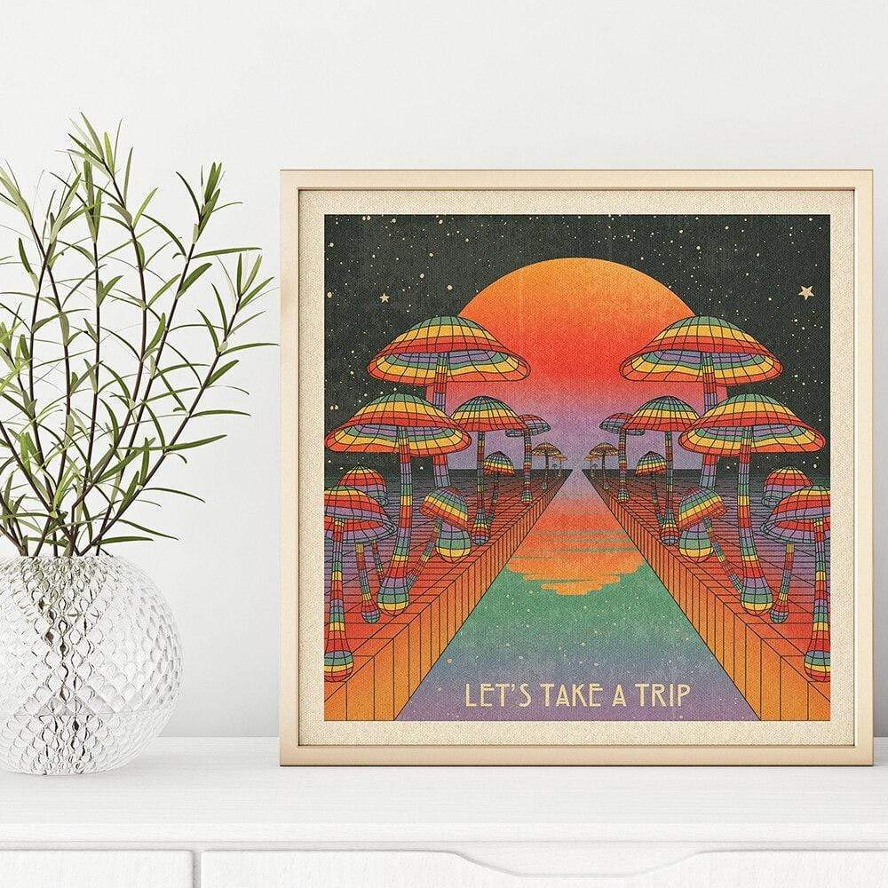 Let's Take A Psychedelic Trip Canvas Wall Art Blackbrdstore