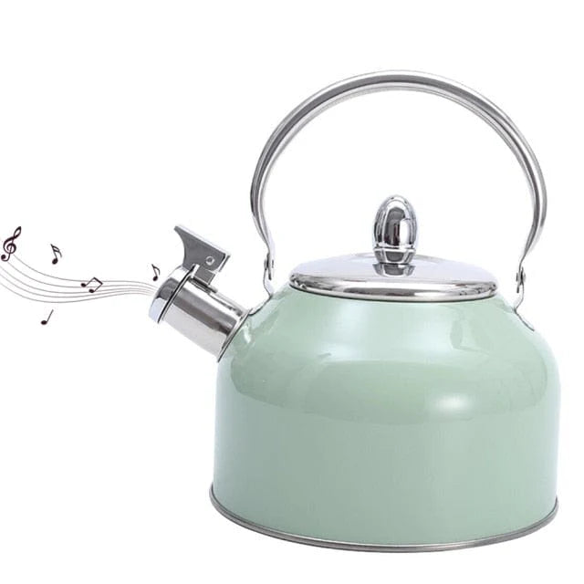 Light Green Whistling Stovetop Kettle Blackbrdstore