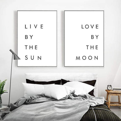 Live By The Sun Love By The Moon Canvas Posters Blackbrdstore