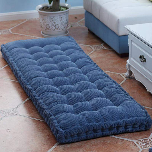 Long Blue Floor Cushion Blackbrdstore