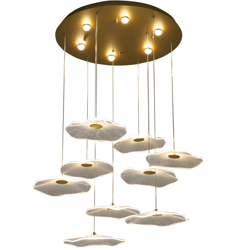 Lotus Disc Chandelier Blackbrdstore