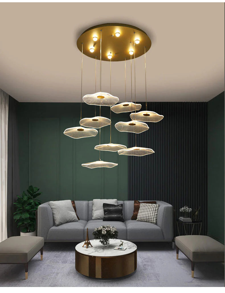 Lotus Disc Chandelier Blackbrdstore