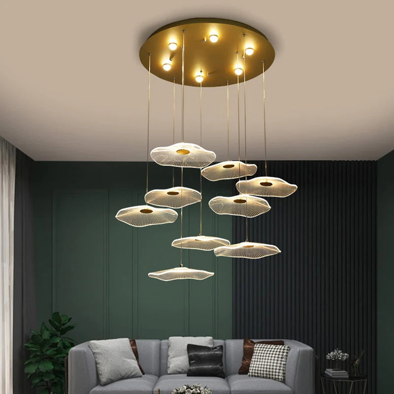 Lotus Disc Chandelier Blackbrdstore