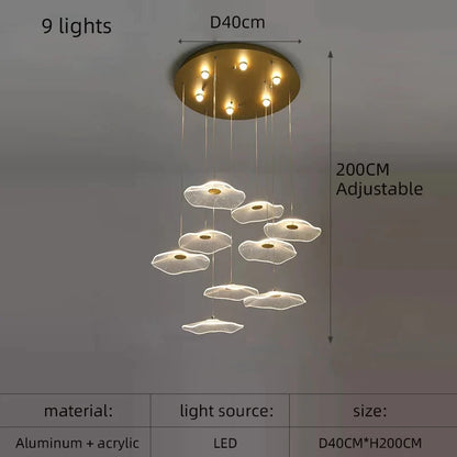 Lotus Disc Chandelier Blackbrdstore