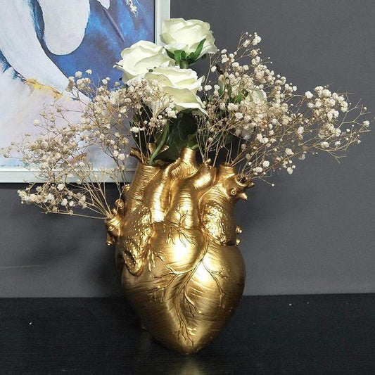 Love In Bloom Gold Vase Blackbrdstore