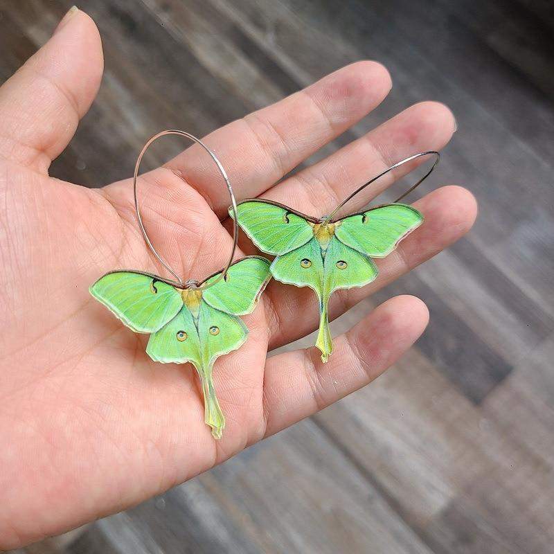 Luna Moth Earrings Blackbrdstore