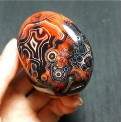 Madagascar Banded Agate Palm Stones Blackbrdstore