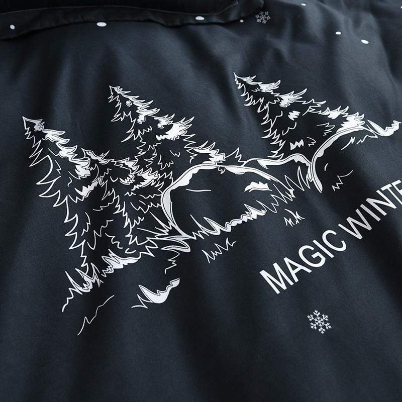 Magic Night Snowflake Christmas Duvet Cover Set Blackbrdstore