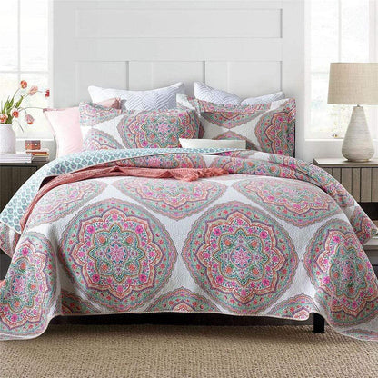 Medallion Mandala Cotton Bedspread Blackbrdstore