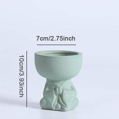 Meditating Human Ceramic Flower Pot Blackbrdstore