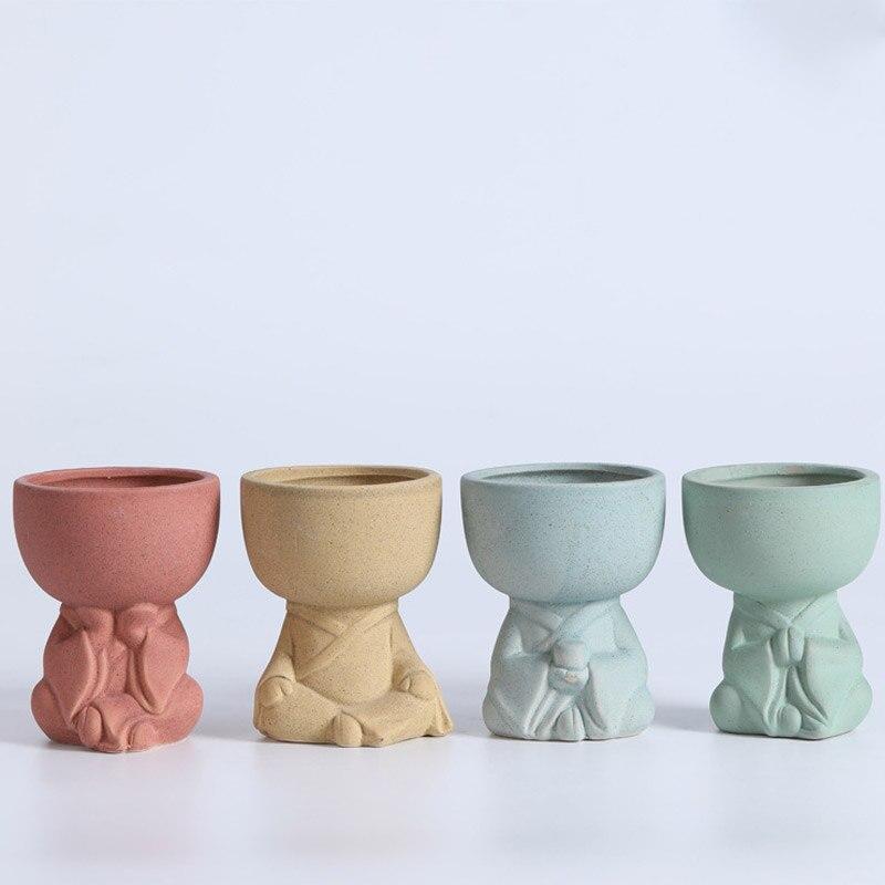 Meditating Human Ceramic Flower Pot Blackbrdstore