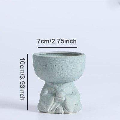 Meditating Human Ceramic Flower Pot Blackbrdstore