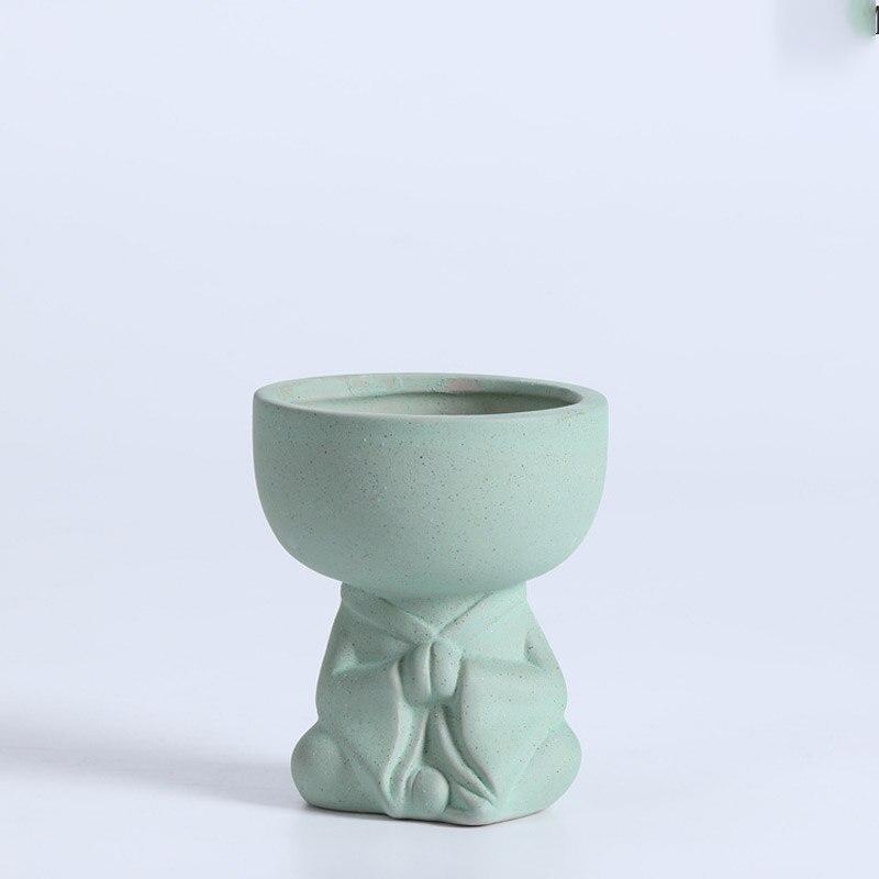 Meditating Human Ceramic Flower Pot Blackbrdstore