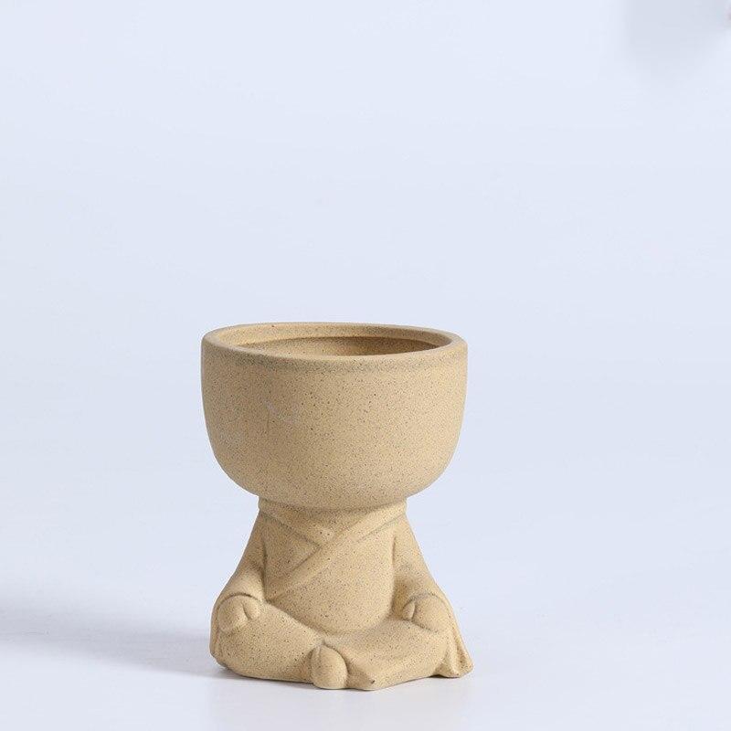 Meditating Human Ceramic Flower Pot Blackbrdstore