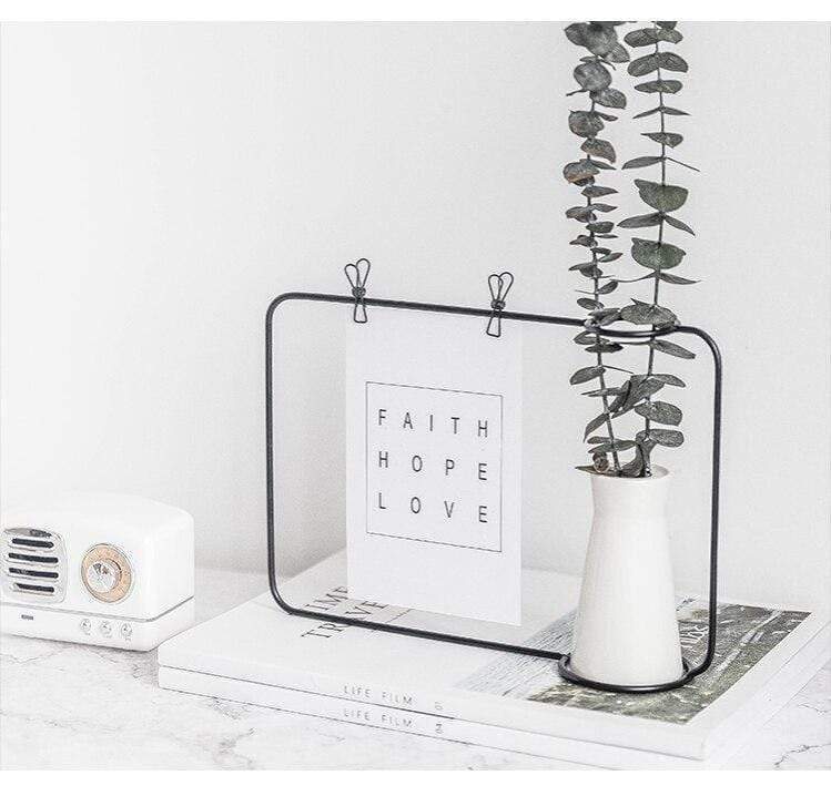 Metal Plant Pot Stand & Photo Frame Clip Blackbrdstore