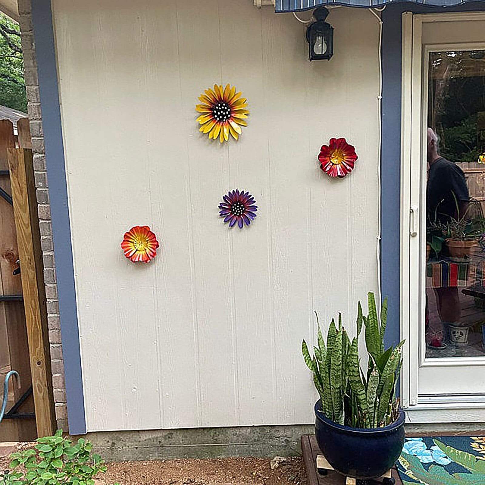 Metal Sunflowers Fence Decor Blackbrdstore