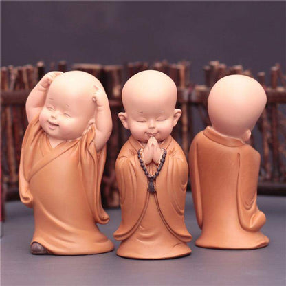 Mini Monk Figurines Blackbrdstore