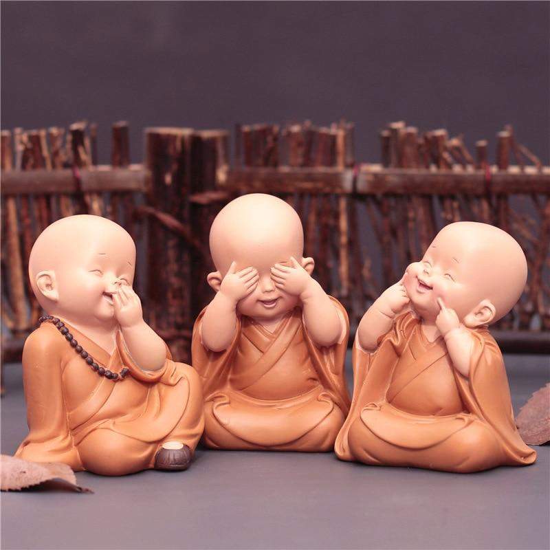 Mini Monk Figurines Blackbrdstore