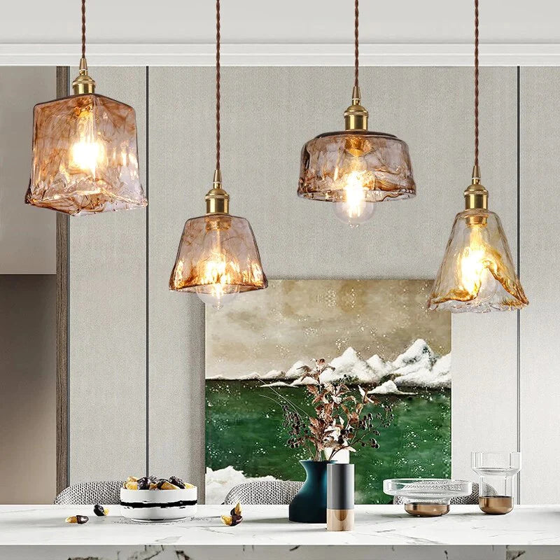 Modern Brass Glass Pendant Light Blackbrdstore