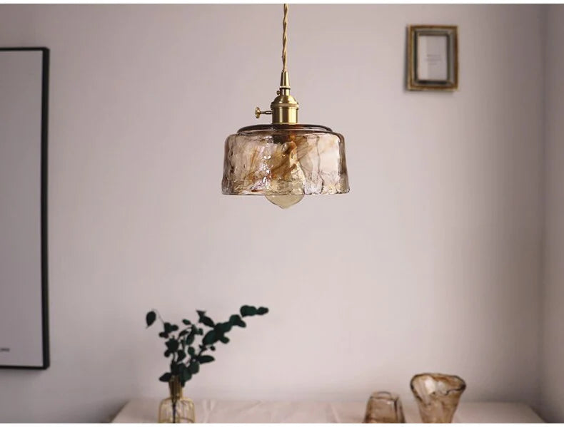 Modern Brass Glass Pendant Light Blackbrdstore