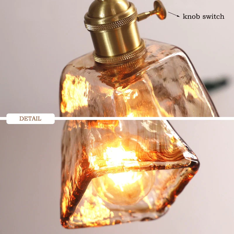 Modern Brass Glass Pendant Light Blackbrdstore