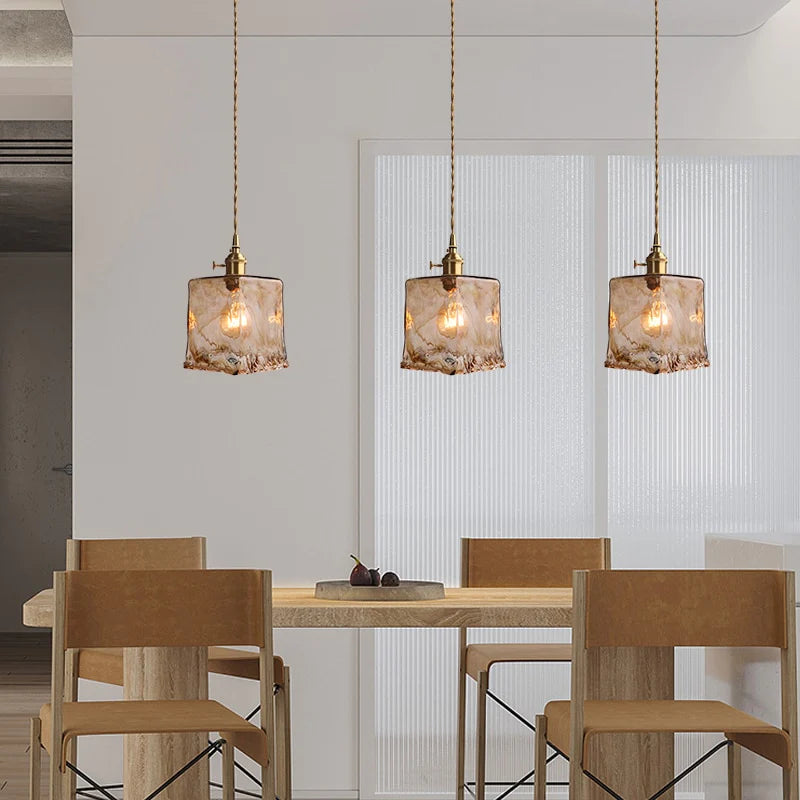 Modern Brass Glass Pendant Light Blackbrdstore